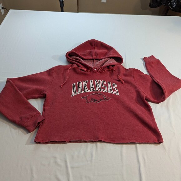 Blue 84 Brand Arkansas Razorback Cropped Hoodie Size Medium Dark Red (Cardinal) - Picture 1 of 9